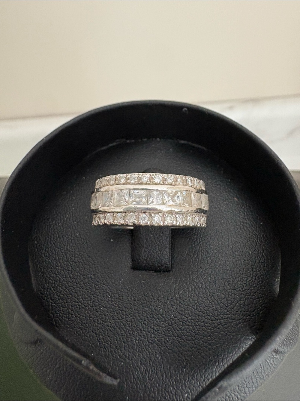 Silver-Tone Crystal Triple Band Ring - Women Jewelry
